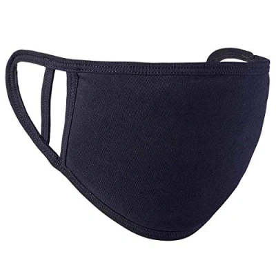 Image of Workwear World Washable &amp; Reusable 2 Layer Fabric Protective Face Mask Covering, Black, Pack of 5