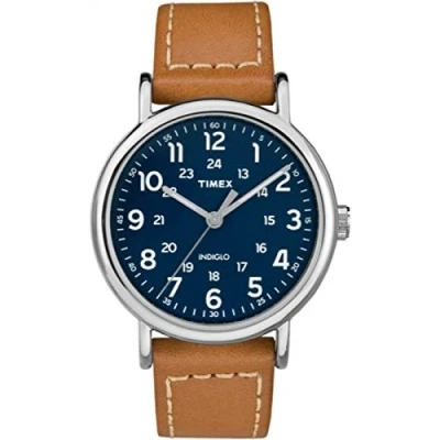 Image of Timex Men Analog Quartz Watch with Leather Strap TW2R425009J
