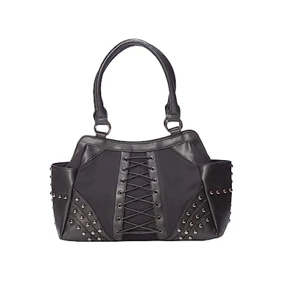 Image of Banned Studded Corset Lace Up Annabel Lee Faux Leather Bag