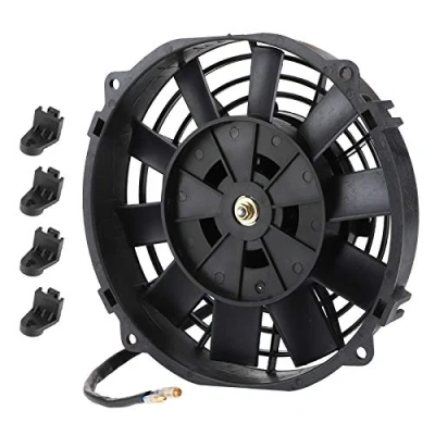 Image of Aramox 8 Inch High Performance 12V Electric Slim Radiator Cooling Fan w/Mounting Kit for Auto Air Conditioning 10 Blades 80W 2250 RPM