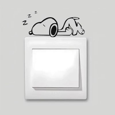 Image of Cute Home Snoopy in a Nap Beautiful Pattern Light Switch/Socket Sticker Decoration Vinyl Decor Decals Art