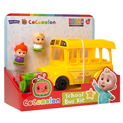 Image of John Adams Fun Bricks CoComelon School Bus Kit: Build and play! Preschool Building Blocks Ages 2+