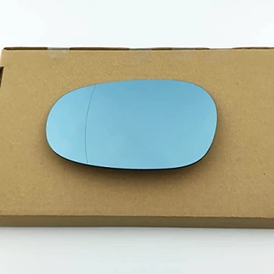 Image of Fits BMW 3 Series 2008 to 2011 Wide Angle Wing Mirror Glass (Blue Tinted) LEFT HAND (UK Passenger Side)
