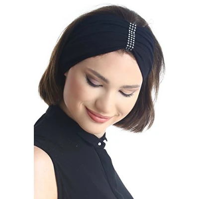 Image of Deresina Women Crystal Detail Headband for Hair Loss(Black 2pcs)