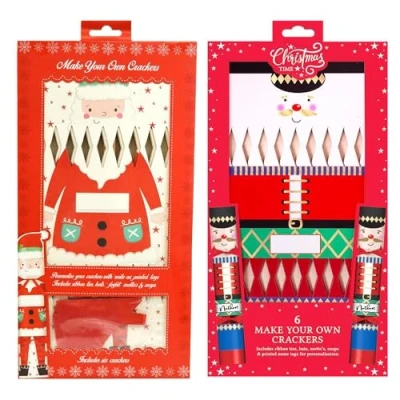 Image of Set Of 12 Make Your Own Christmas Crackers Santa, Nutcracker, DIY Fill Personalised Xmas