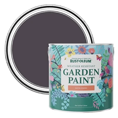 Image of Rust Oleum Purple Mould Resistant Garden Paint In Satin Finish Grape Soda 2.5L