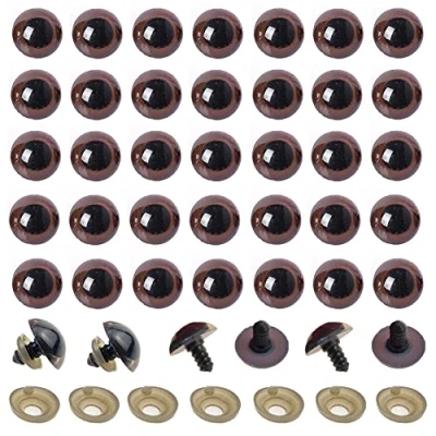 Image of 100PCS Brown Plastic Safety Eyes DIY Sewing Crafting Buttons Craft for Supply Puppet Teddy Bear Stuffed Animal (24mm)