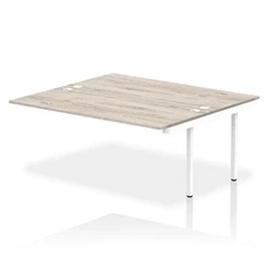 Image of Impulse Bench B2B Ext Kit 1800 White Frame Office Desk Grey Oak