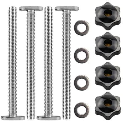 Image of 4 piece set T Track Kit,M8 Universal Bolts Knobs Accessories,for Woodworking Tool Slot Fastener