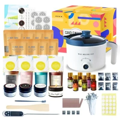 Image of Ksedcon Candle Making Kit with Electric Wax Melting Pot,Soy for DIY Maker Set Adults Beginners, Scented Melts Accessories