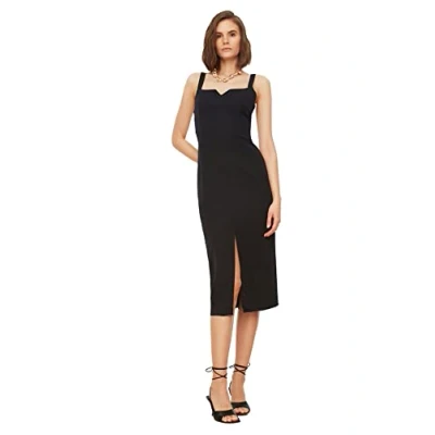 Image of Trendyol Women Midi Bodycone Regular fit Woven Dress Schwarz