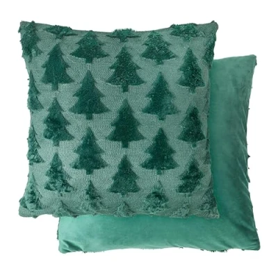 Image of Emma Barclay Nyla Soft Touch Christmas Tree Cushion Cover (Green)