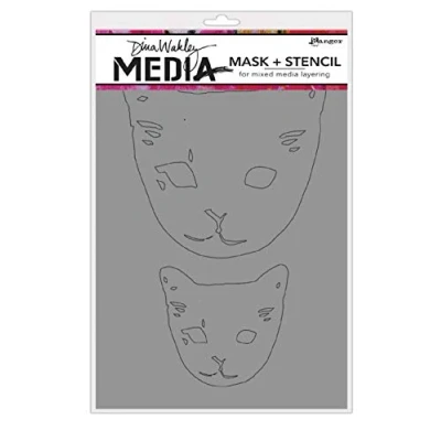 Image of Cat Head Masks Media Stencil