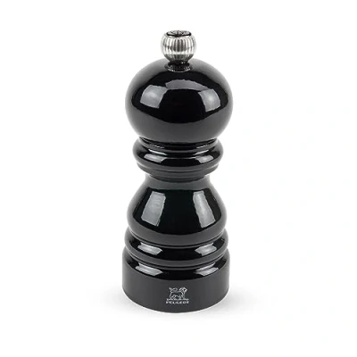 Image of PEUGEOT Paris 12 cm Pepper Mill Classic Grind System Made with PEFC Certified Wood Lifetime Guaranteed Mechanism in France Black Lacquer Colour