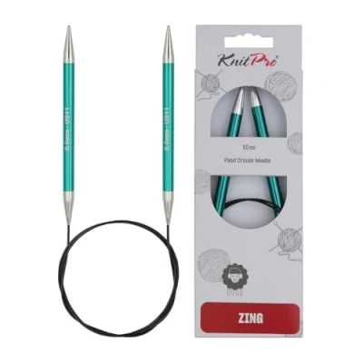 Image of KnitPro KP47136 Zing: Knitting Pins: Circular: Fixed: 80cm x 8.00mm, Aluminium, Multi Colour, 8mm