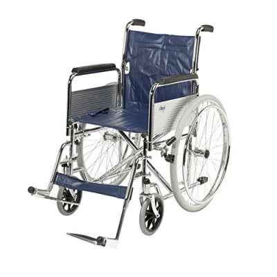 Image of DAYS Transit Wheelchair, Standard 46cm, Chrome Plated Steel Frame, DETAChable Armrests &amp; Swing Away Footrests, Self propelled, Folding Back for Transport