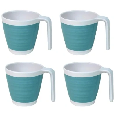 Image of Outdoor Revolution Premium 4 Piece Melamine Camping Picnic Mug Set Pastel Blue