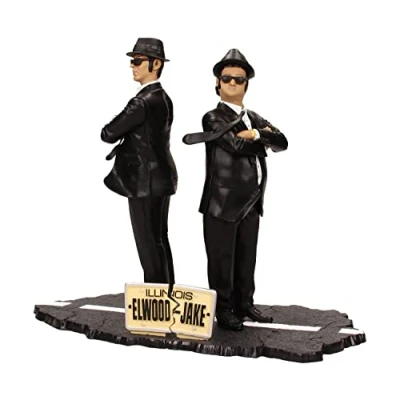 Image of Sd Toys AUG163010 Movie Icons: The Blues Brothers: Jake &amp; Elwood 7&quot; Figure Set, Solid, Multicolor, 7 Inches