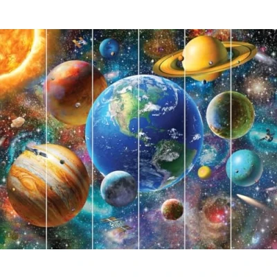 Image of Walltastic Solar System Wallpaper Mural, FSC Paper, Multi, 8 feet High x 10 Wide, 1 Size
