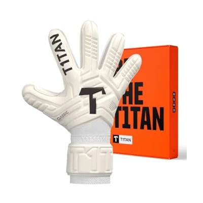 Image of T1TAN Classic 1.0 White Out Junior Goalkeeper Gloves for Children Without Finger Protection Football Size 6