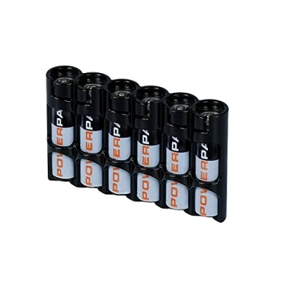 Image of PowerPax 6 AAA Battery Caddy Tuxedo Black