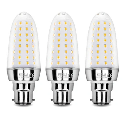 Image of SAUGLAE 15W Led Light Bulbs, 120W Incandescent Bulbs Equivalent, 3000K Warm White, 1700Lm, B22d Bayonet Cap Lights, Pack of 3