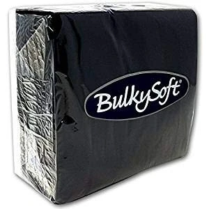 Image of Paper Serviettes Soft Napkins 40x40cm 2PLY BulkySoft Solid Colours Choose (Black, 100)