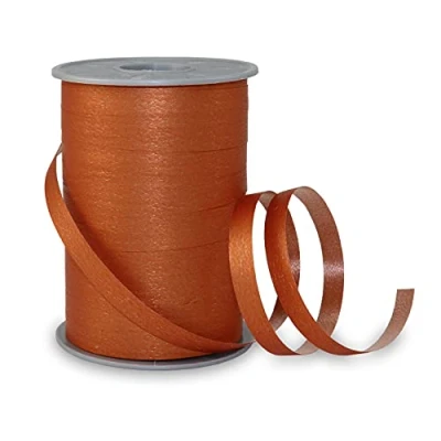 Image of C.E Pattberg Gift Ribbon Bronze Matt, 200 m in Paperlook for Wrapping Gifts, 10 mm Width, Create Beautiful Floral and Baby Shower Decorations, Pastel Balloon Ribbons Every Occasion