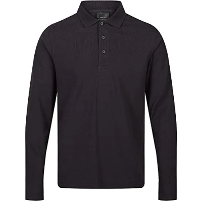 Image of Regatta Professional Mens Pro 65/35 Classic Long Sleeve Polo Shirt Perfect for Workwear or Casual Navy