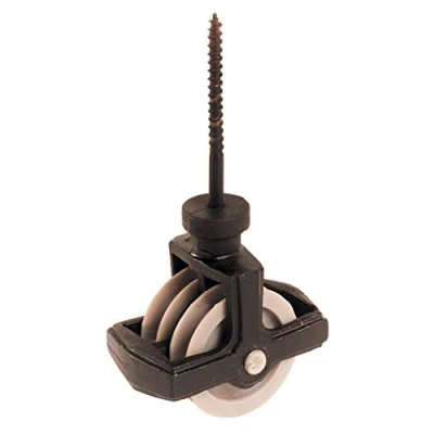 Image of 44mm Black Double Screw Cast Pulley with Nylon Wheel