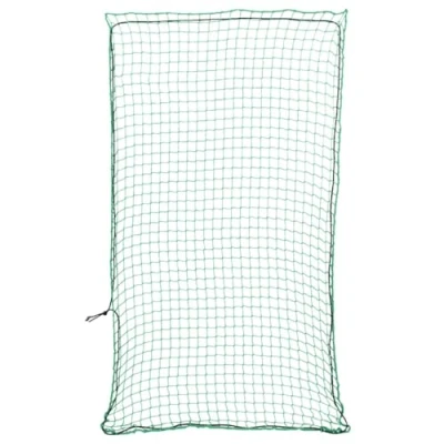 Image of vidaXL Trailer Net with Elastic Rope Cargo Mesh 2.7x1.5 m PP Green UV &amp; Weather Resistant for Trailers, Trucks, SUVs Roof Racks
