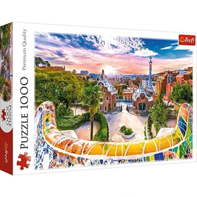 Image of Trefl 10711 Piece Jigsaw, Sunset Over Barcelona, Spain 1000 Elemente Stadtlandschaft, DIY, kreative Unterhaltung, Spaß, Klassische Puzzles für Erwachsene und Kinder ab 12 Jahren