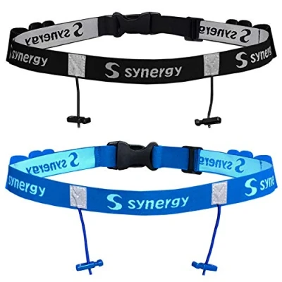 Image of Synergy Running/Triathlon Race Day Belt (Black/Blue 2 Pack)
