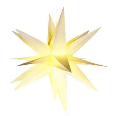 Image of com four® LED star Christmas with timer function as decorative lighting for battery operated decoration (1 piece white)