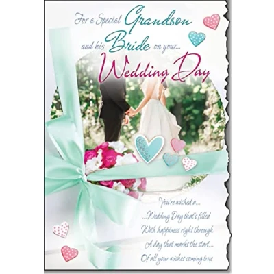 Image of For A special Grandson and his Bride on Your wedding Day Card Lovely Verse