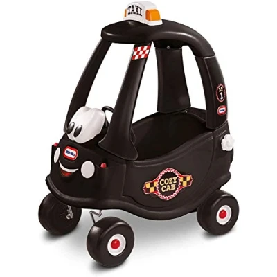 Image of Little Tikes Black Cab Cozy Coupe Car Ride On with Real Working Horn, Clicking Ignition Switch, &amp; Fuel Cap