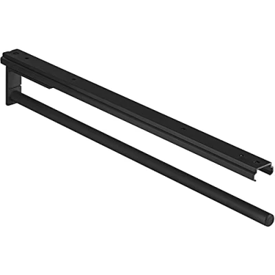 Image of Gedotec Aluminium Towel Holder, 1 Arm Extendible, 465mm, Black, Made in Germany