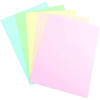 Image of Indigo® A4 160gsm Pastel Coloured Cards Assorted Multi Colour Paper for Art &amp; Craft Project 50 Sheets