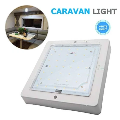 Image of LED Ceiling Light, 12V 9W Car Roof Interior Lamp for Motorhome Caravan Camper RV Trailer Truck Vehicle, White