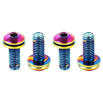 Image of Chooee Water Bottle Cage Bolts M5 x 12mm,4pcs Holder Screws for MTB,Mountain Bike,Road Bicycle Rainbow