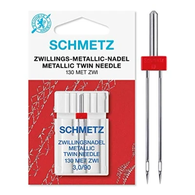Image of Premium Quality Schmetz Metallic Twin Needle Sewing Machine Needles 130 MET ZWI (3,0/90)