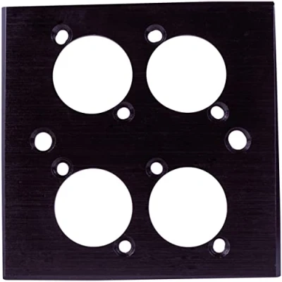 Image of Brushed Aluminium Black Wall Plate with D Series Compatible Hole (4 x Hole)