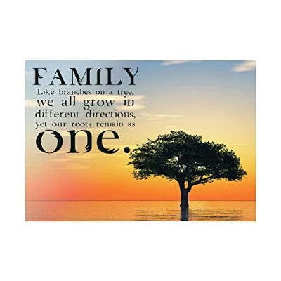 Image of Wee Blue Coo Quote Family Roots Branches Sunset Wall Art Print