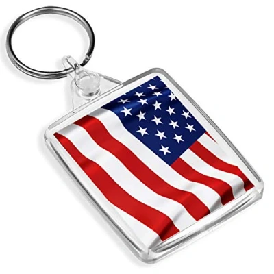 Image of Destination Vinyl Keyrings America Flag Keyring IP02 USA Stars and Stripes Freedom States #15623