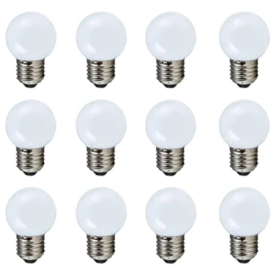 Image of Aiwerttes 12 Pack E27 LED Light Bulb,Colored Bulb 2W G45 Golf Ball Bulb, 20W Incandescent Equilavent, AC220 240V,200 Lumen,3000K Warm White Edison Screw Non Dimmable