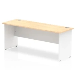 Image of Impulse Panel End 1800/600 Rectangle Desk Maple Top White TT000126