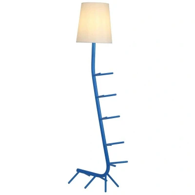 Image of Centipede Floor Lamp With Shade, 1 x E27, Blue / White