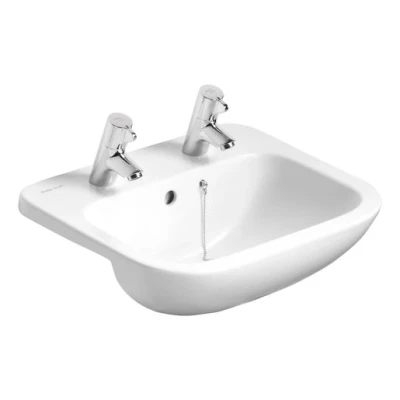 Image of Armitage Shanks Profile 21 50cm 2 taphole semi countertop washbasin with overflow and chainstay hole S249401