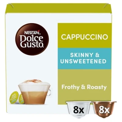 Image of Nescafe Dolce Gusto Cappuccino Skinny&amp;Unsweetened/Light Coffee Pods (Pack of 3, Total 48 Capsules)