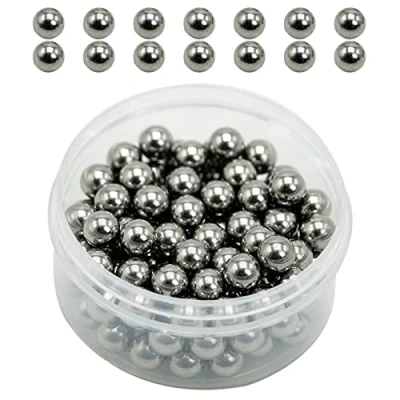 Image of REBECASKYENS 120 Pcs Paint Agitator Balls for Model Acrylic Set, Mixer, Stainless Steel Mixing Balls, 5.5mm/0.22inch
